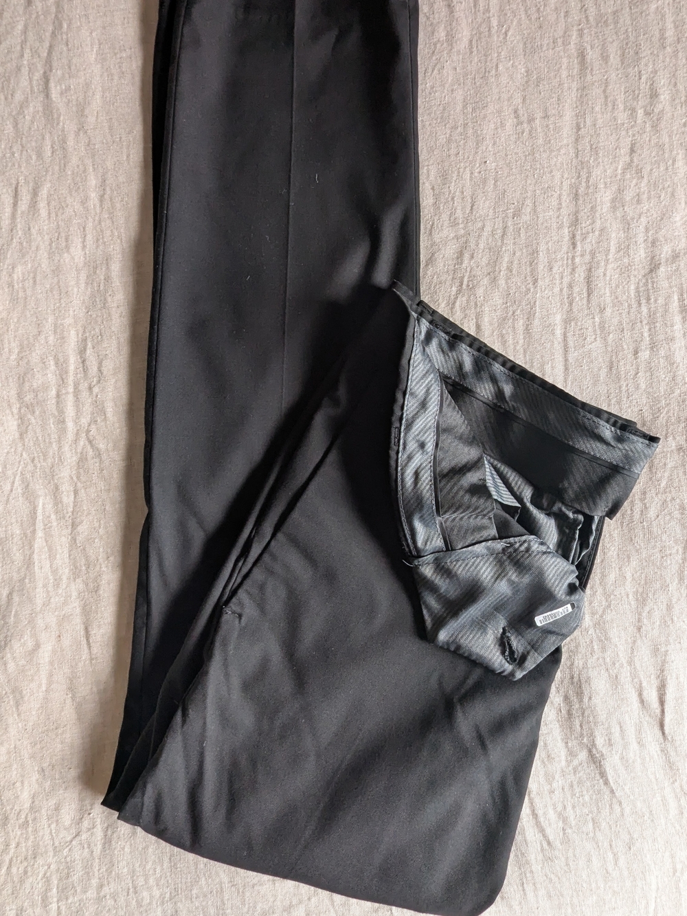 Black Kenneth Kole Slacks with Subtle Pinstripe Waistband